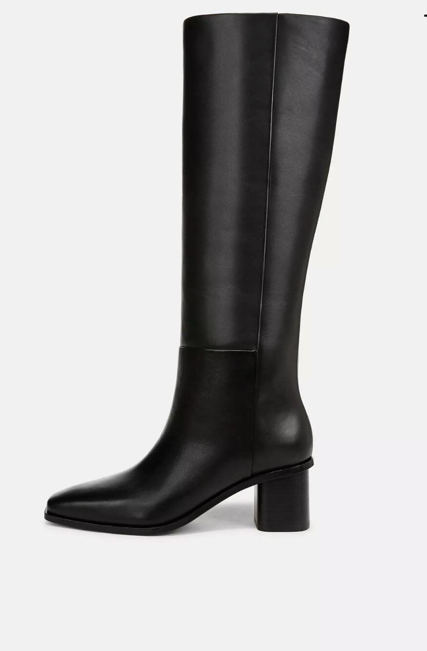 NEW Vince Gerrie Leather Knee Boot Black Tall Size 6